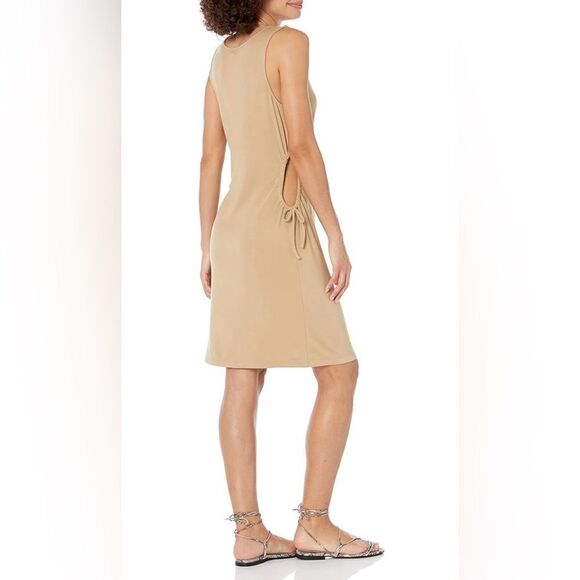 Women’s London Fitted Cutout Ruched Mini Dress In Tan Size XXL NWT - Picture 3 of 6